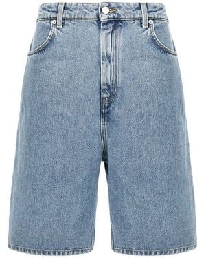 Loulou de Saison Low-Rise Straight-Leg Denim Shorts - Blue
