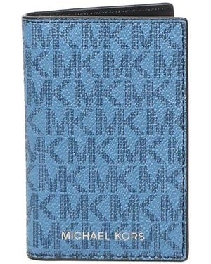 Michael Kors Hudson Logo Bi-Fold Card Case - Blue