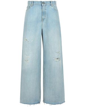 【関税&送料込】Golden Goose Wide Faded Blue Jeans With Rips Golden Goose Wide Faded Jeans With Rips in Blue | Lyst Canada
