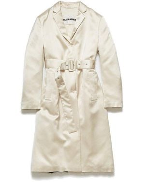 Jil Sander Satin Trench Coat - Natural