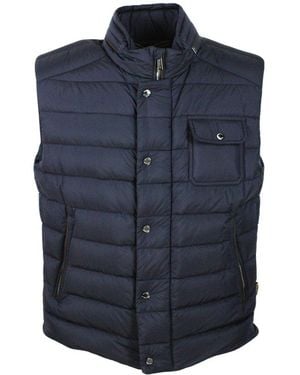 Moorer Morfeo-S3C Zipped Puffer Gilet - Blue