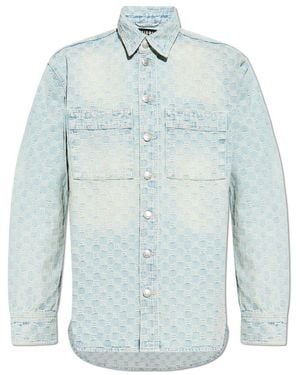 MISBHV Monogram Button-Up Overshirt - Blue