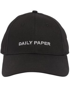 Daily Paper Narrow Birm Logo Embroidered Baseball Cap - Black