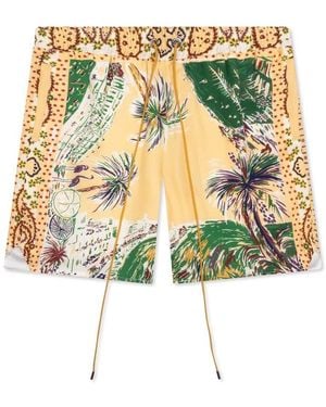 Rhude Palmina Drawstring Shorts - Yellow