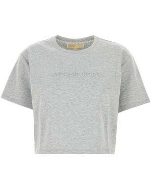 MICHAEL Michael Kors Logo Embossed T-Shirt - Grey