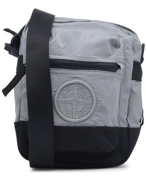 Stone Island Compass Motif Crossbody Bag - Grey