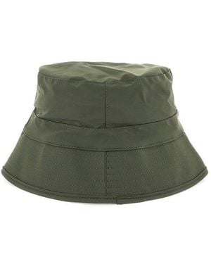 Rains Logo Patch Narrow Brim Bucket Hat - Green