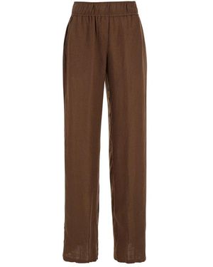 Grifoni Elastic Waist Relaxed Pants - Brown