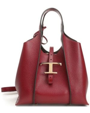 Tod's T Timeless Mini Shopping Bag - Red