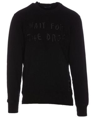 DR. HOPE Slogan Embroidered Crewneck Sweatshirt - Black