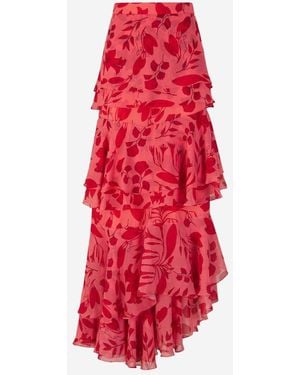 ANDRES OTALORA Flowing Tiered Midi Skirt