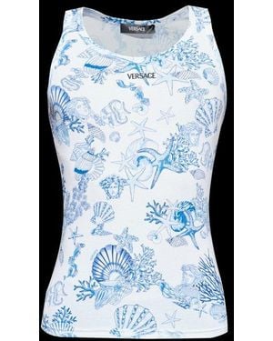Versace Pattern-Printed Sleeveless Top - Black