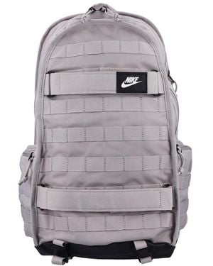 Nike Logo Patch Zipped Backpack - Grey