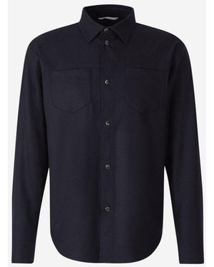 Marco Pescarolo Zeus Cashmere Button-Up Shirt - Blue
