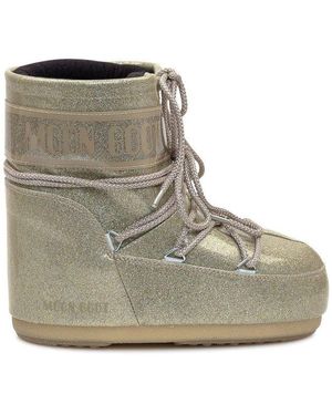 Moon Boot Icon Low Glitter Lace-Up Boots - Brown