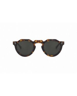 Lesca Pica Round Frame Sunglasses - Black