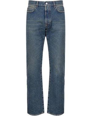 Dior Logo Patch Straight Leg Jeans - Blue