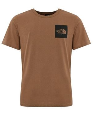 The North Face Logo Print Crewneck T-Shirt - Brown