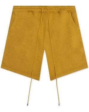 Rhude Logo Embroidered Drawstring Sweatshorts - Yellow