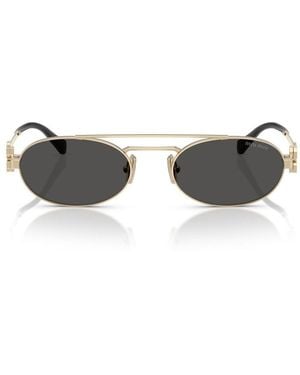 Miu Miu Oval Frame Full Rim Sunglasses - Grey