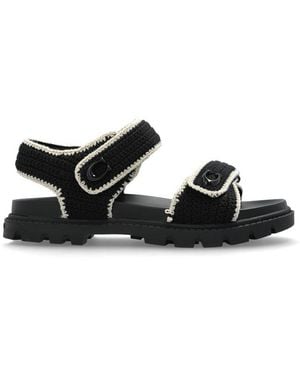 COACH Brynn Knit Detailed Sandals - Black
