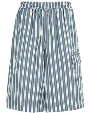 REMAIN Birger Christensen Striped Cargo Shorts - Blue