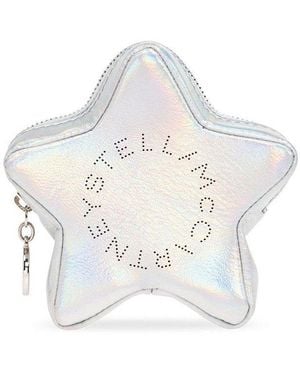 Stella McCartney Logo Perforated Pouch Bag - White