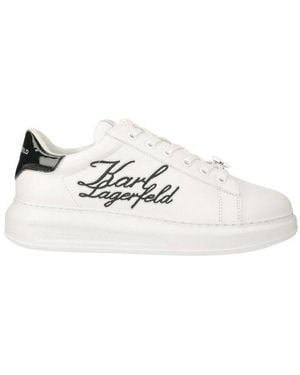 Karl Lagerfeld Kapri Signia Leather Sneakers - White