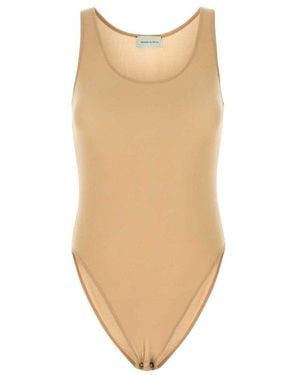 Magda Butrym Mesh Scalloped Bodysuit - White