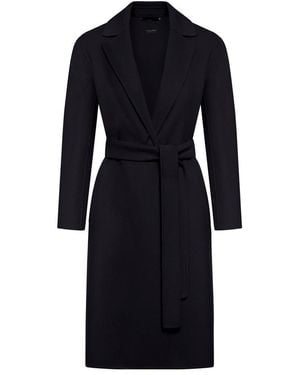 Max Mara Belted Long-Sleeved Coat - Blue