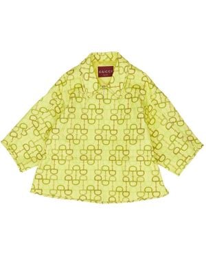Gucci Printed Short Sleeve Boxy Jacket - Yellow