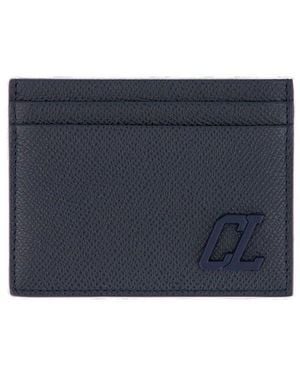 Christian Louboutin Groovy Logo Plaque Card Holder - Blue