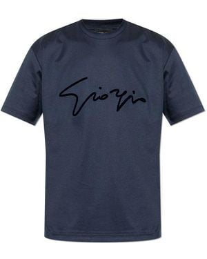 Giorgio Armani Short-Sleeved Crewneck T-Shirt - Blue