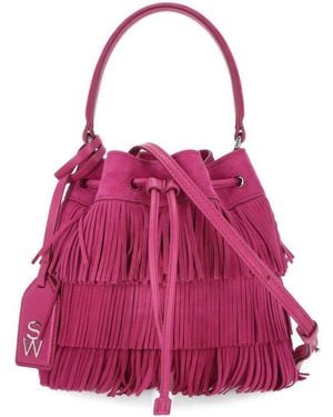 Stuart Weitzman Rae Fringed Mini Bucket Bag - Pink