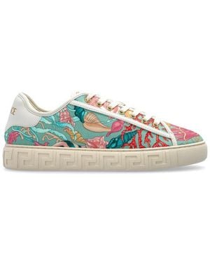 Versace Pattern Print Low-Top Trainers - Green