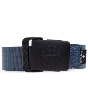 Stone Island Embossed Buckle Belt - Blue