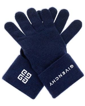 Givenchy Gloves With Logo, - Blue