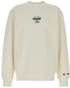 Champion Crewneck Logo Sweatshirt - White