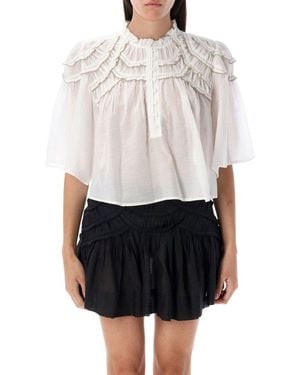 Isabel Marant Carmen Gathered Top - White