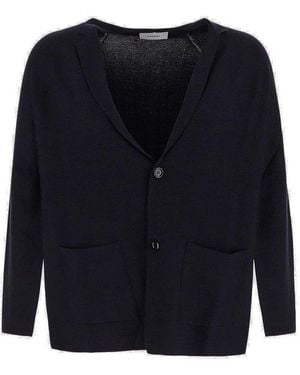 Lardini V-Neck Buttoned Cardigan - Blue
