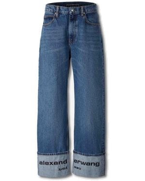 Alexander Wang Logo-Embroidered Mid-Rise Jeans - Blue