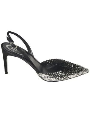 Rene Caovilla René Caovilla Jackie Embellished Slingbacks - Black