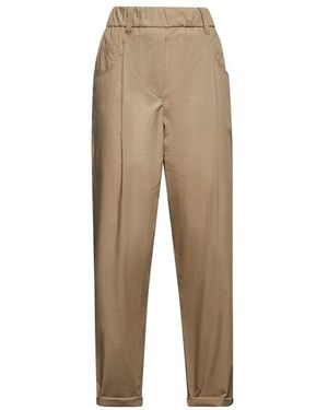 パンツ BRUNELLO CUCINELLI Track five-pocket trousers in lightweight Brunello Cucinelli Track Five-Pocket Trousers in Natural | Lyst