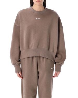 Nike Crew-Neck Oos Sweatshirt - Brown