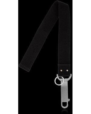 Rick Owens Logo Tape Claw Fastened Keychain - Black