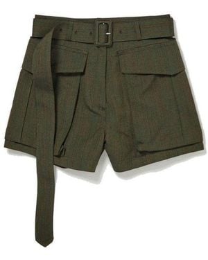 Dries Van Noten Peza Belted Shorts - Green