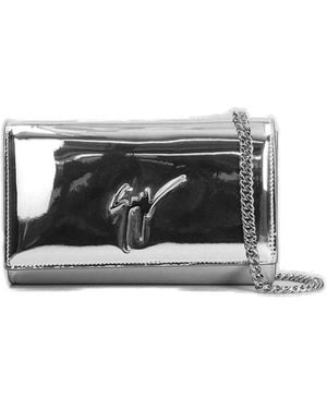 Giuseppe Zanotti Cleopatra Chain-Linked Shoulder Bag - Grey