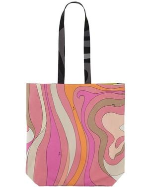 Emilio Pucci Patterned Open Top Tote Bag - Pink