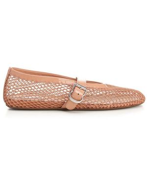 Alaïa Fishnet Ballet Flats - Pink
