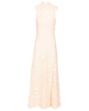 ROTATE BIRGER CHRISTENSEN Flower Mesh Maxi Dress - White